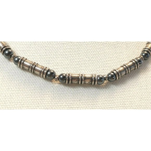 New Choker Necklace Silvertone and hematite beads choose yours - Picture 3 of 9